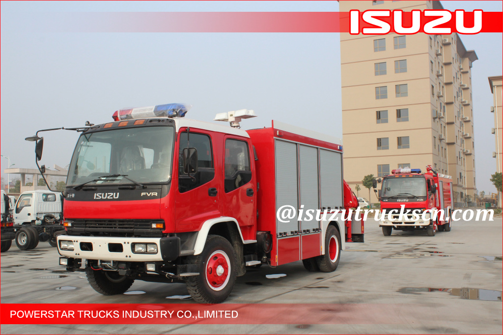 2015 Isuzu Lighting Veicolo dei vigili del fuoco di emergenza con autogru per LAOS