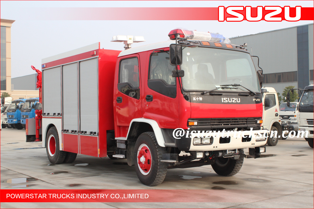 2015 Isuzu Lighting Veicolo dei vigili del fuoco di emergenza con autogru per LAOS