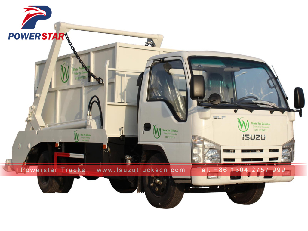 Swing Arm container garbage truck Isuzu 6 cbm