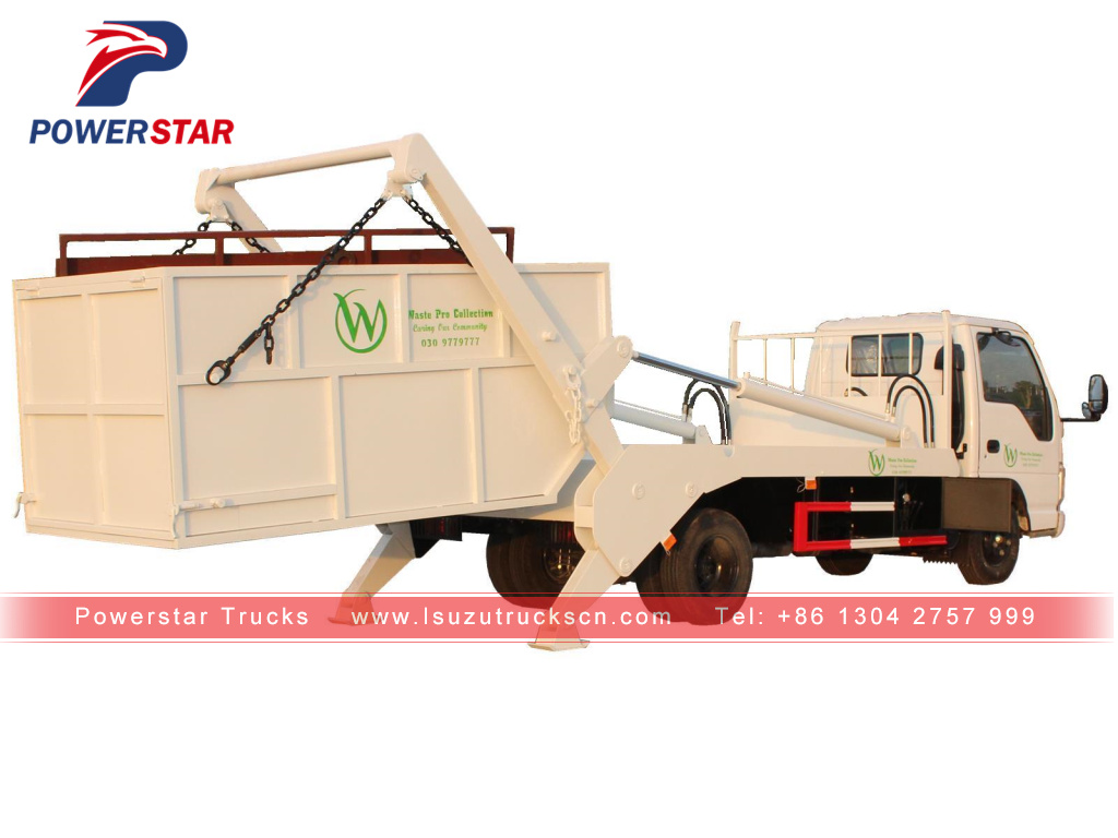 4-6cbm swing arm garbage truck Isuzu skip loader truck