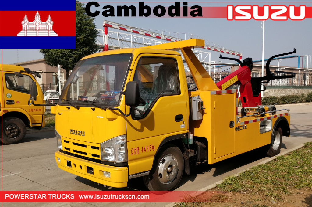 mercato della Cambogia ISUZU piccolo carro attrezzi demolitore in vendita