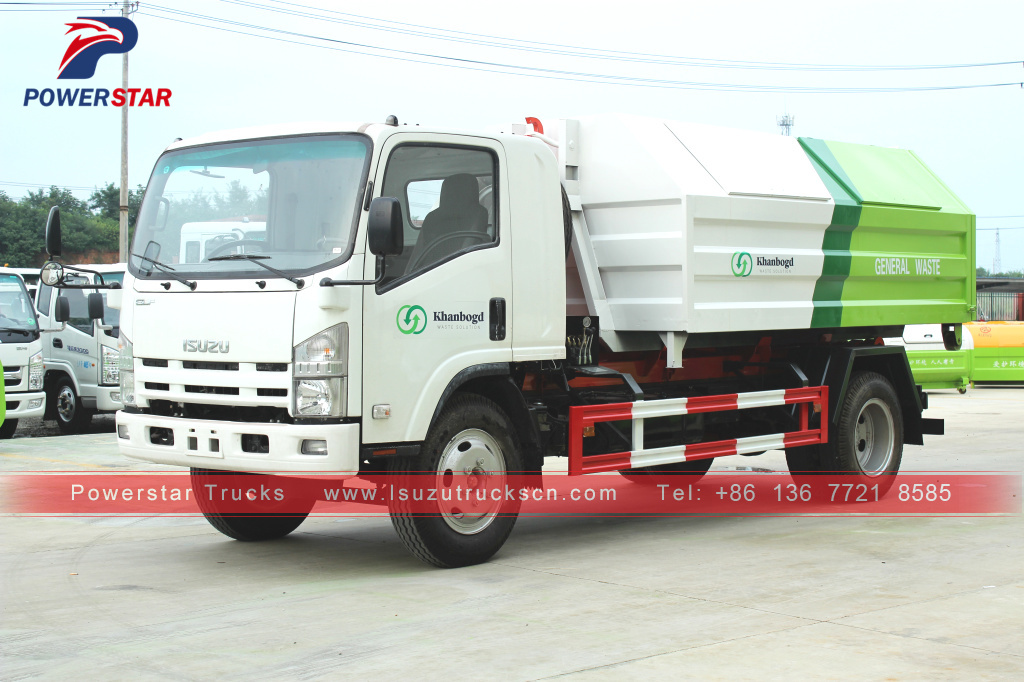 Mongolia Isuzu Hook arm garbage truck