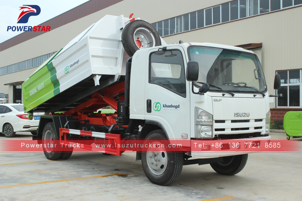 Mongolia Isuzu Hook arm garbage truck