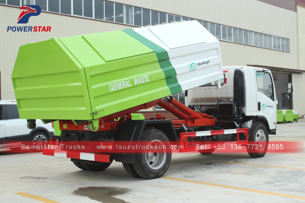 Mongolia Isuzu Hook arm garbage truck