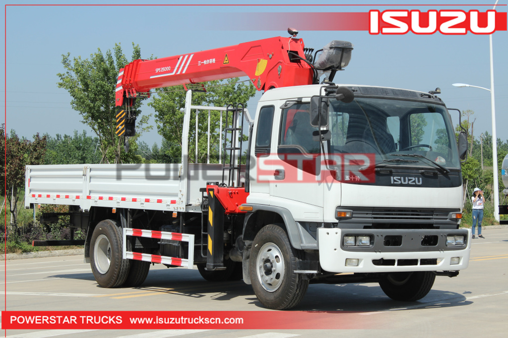 Philippines Custom Isuzu FTR Cargo Truck with Palfinger Telescopic Crane for sale