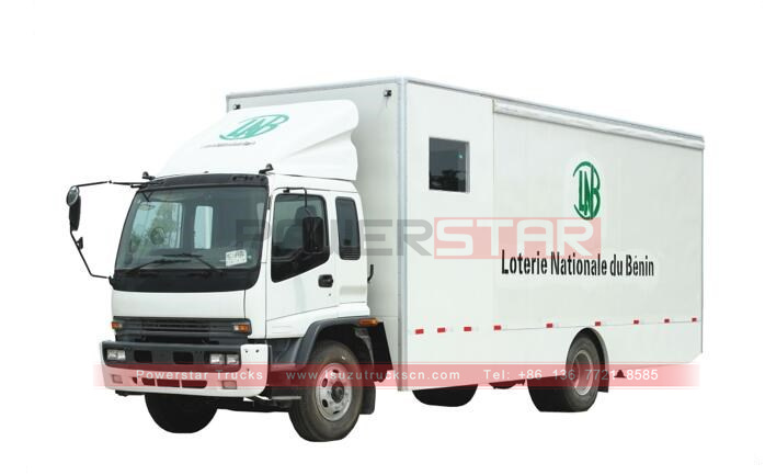 Africa Benin Nuovo ISUZU Outdoor Election Vote Car Mobile Advertising Show Truck con palco pieghevole