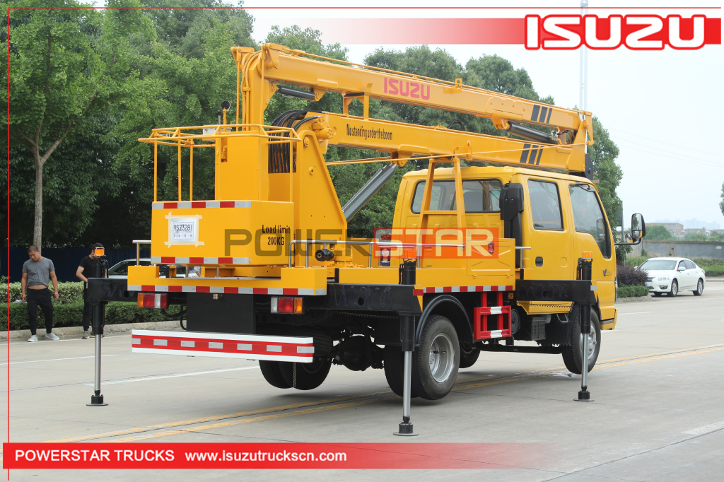 ISUZU Man Lifter Folding Arm Support Leg Truck Mounted Aerial Work Platform Skylift Cherry Picker Truck