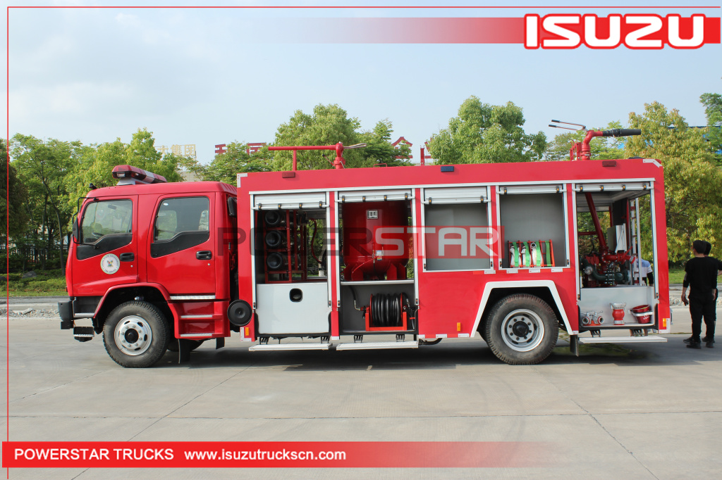 6Tons ISUZU FVR Water Foam Powder Tank Fire Fighting Trucks