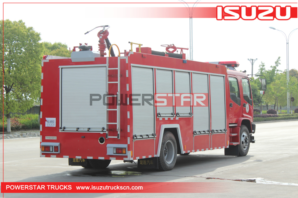 Autopompa antincendio per camion dei pompieri con telaio ISUZU FVR in polvere secca e schiuma