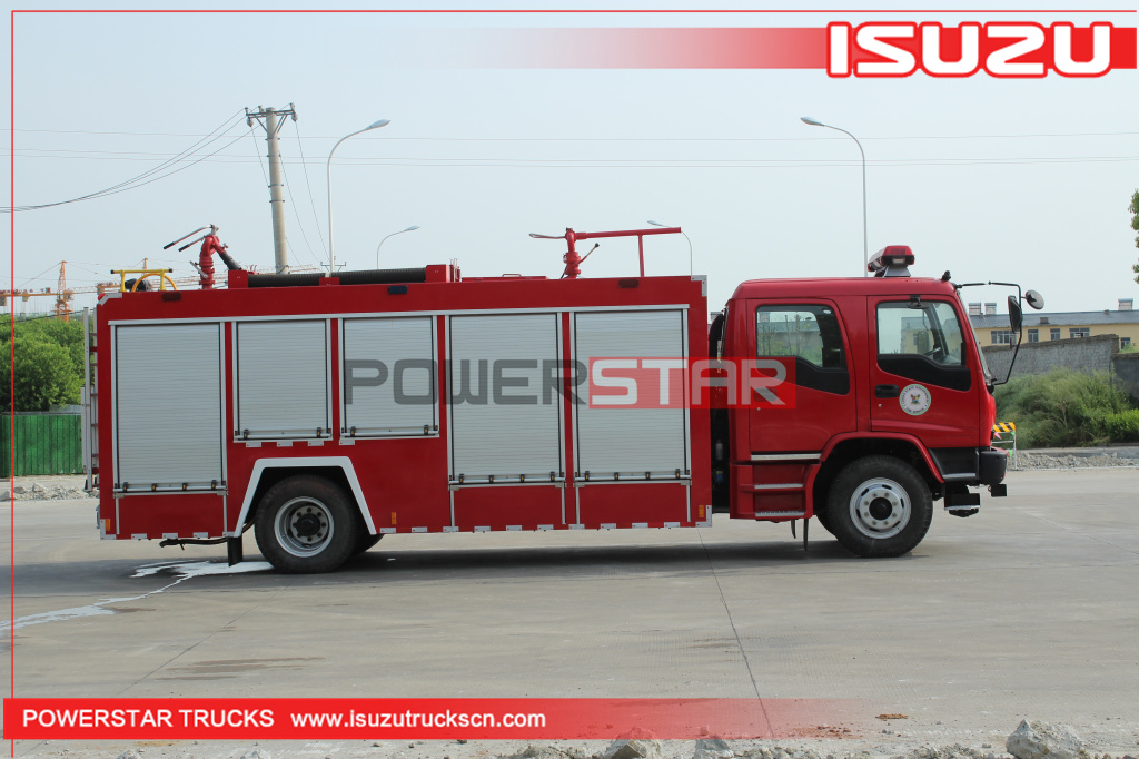 Autopompa antincendio per camion dei pompieri con telaio ISUZU FVR in polvere secca e schiuma