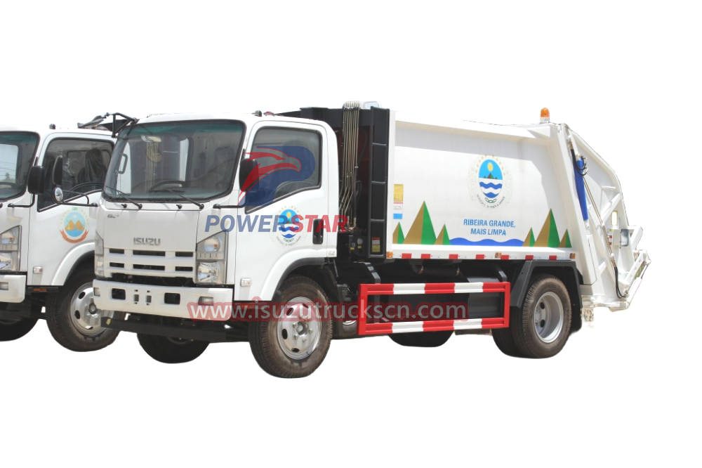 Hydraulic rear loader garbage truck Isuzu refuse vehicle 5tons 8tons