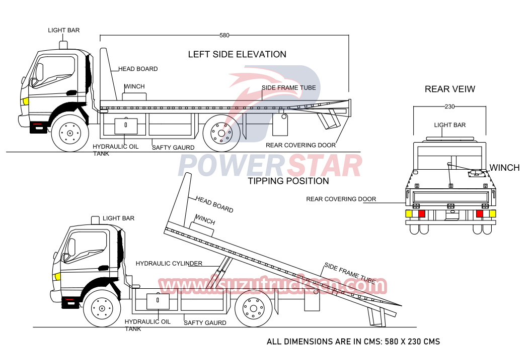 Isuzu rollback tow truck