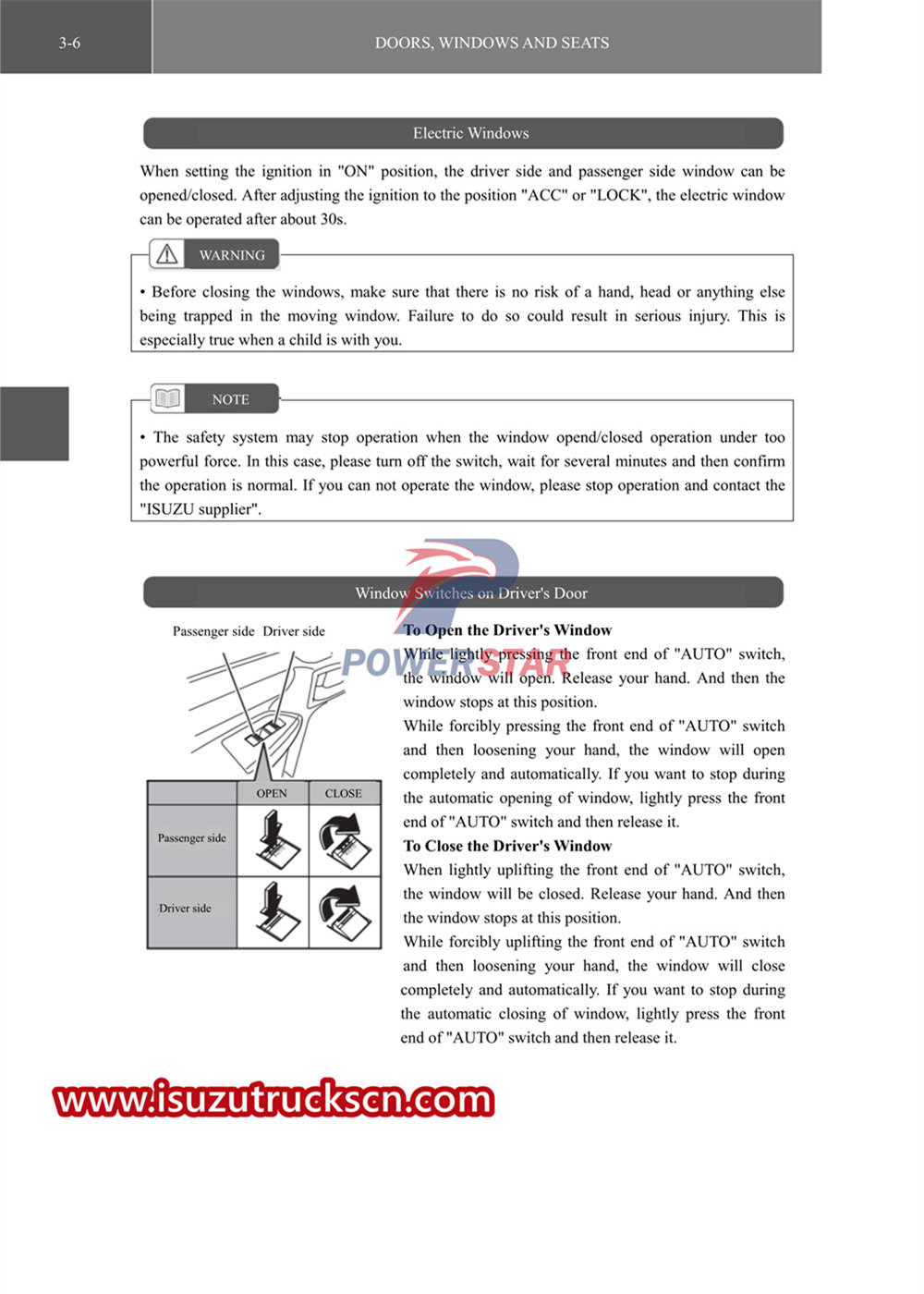 Manuale del camion speciale isuzu serie vc61