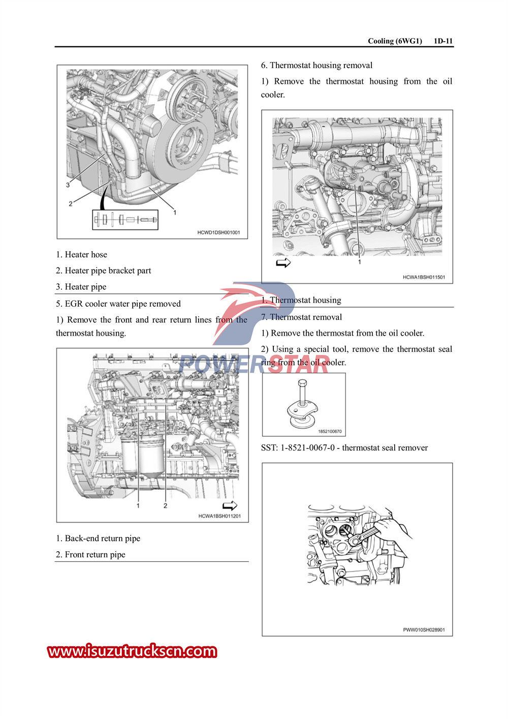 Manuale di servizio raffreddamento motore Isuzu 6WG1 e trasmissione ZF