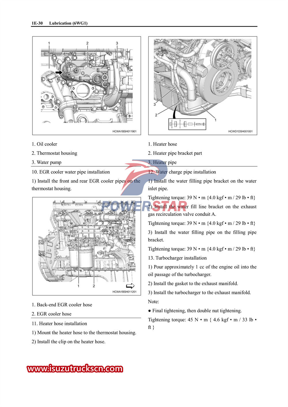 Manuale di servizio raffreddamento motore Isuzu 6WG1 e trasmissione ZF