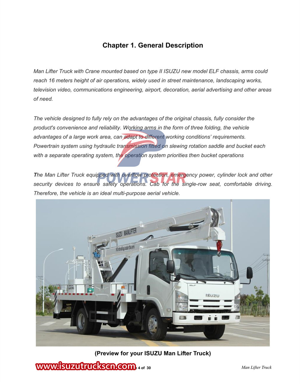 Camion con piattaforma aerea Isuzu 700P