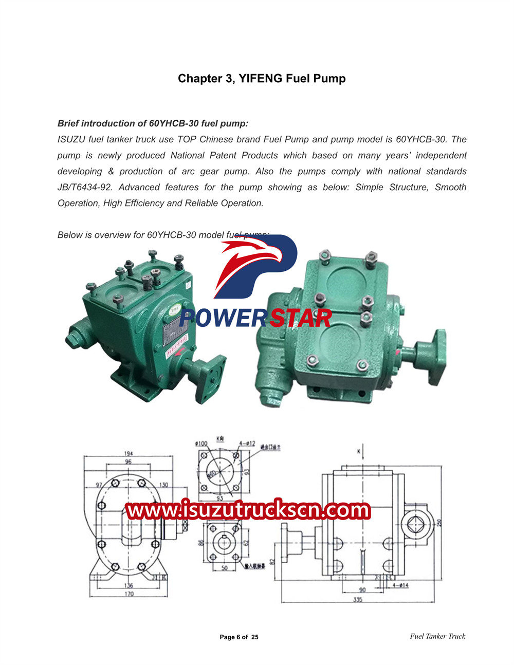 Manuale utente del camion cisterna per carburante Isuzu ELF 3CBM