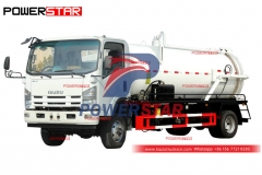 ISUZU ELF 700P 4×4 off-road vacuum suction truck sewer sucker for sale