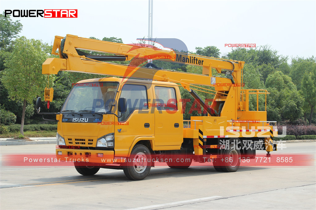 Esportazione di camion con piattaforma di lavoro aerea ISUZU 600P NKR 16m manlifter in Laos
    