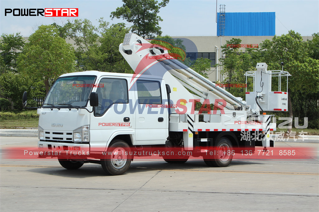 Esportazione manuale del camion con piattaforma aerea idraulica modello telescopico ISUZU da 16 m Dubai
    