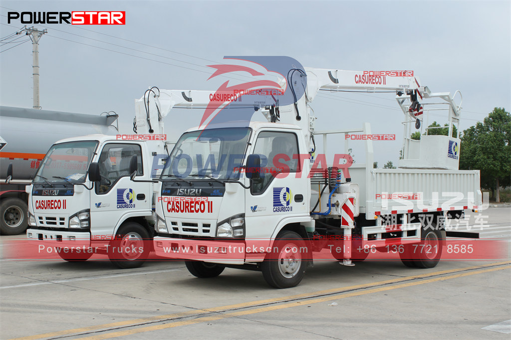 Camion ISUZU 600P NKR con gru a braccio da 3,2 tonnellate montata con benna per esportazione Cambogia
    