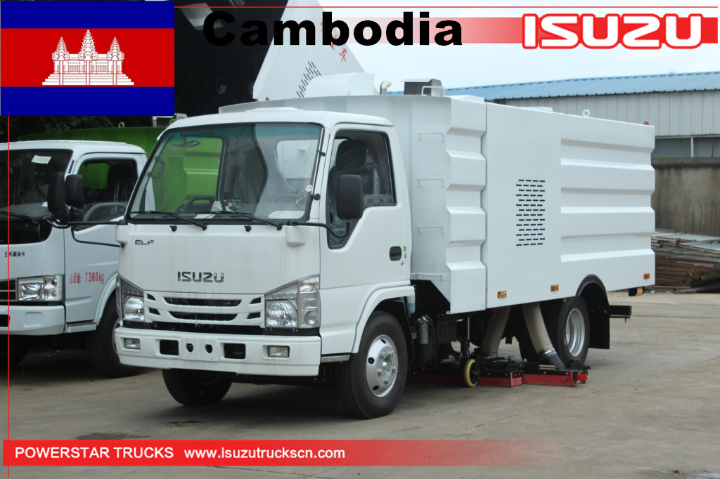 Cambogia - 1 unità di camion spazzatrice con aspirazione ISUZU
    