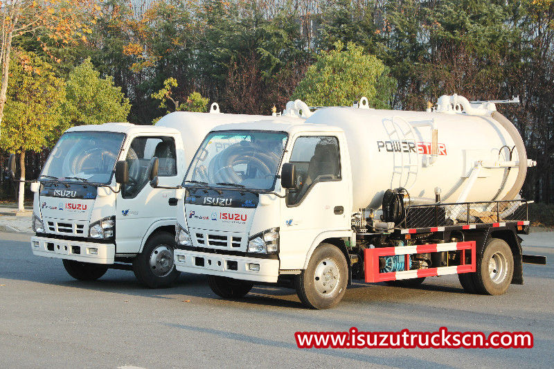 Camion di aspirazione delle acque reflue sottovuoto con pompa ISUZU 5CBM Moro
    