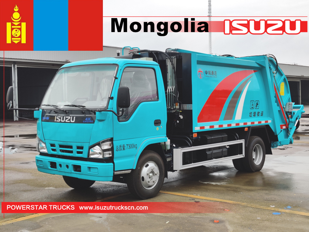 Mongolia - 1 camion compattatore di rifiuti con caricatore posteriore ISUZU NKR 600P
    