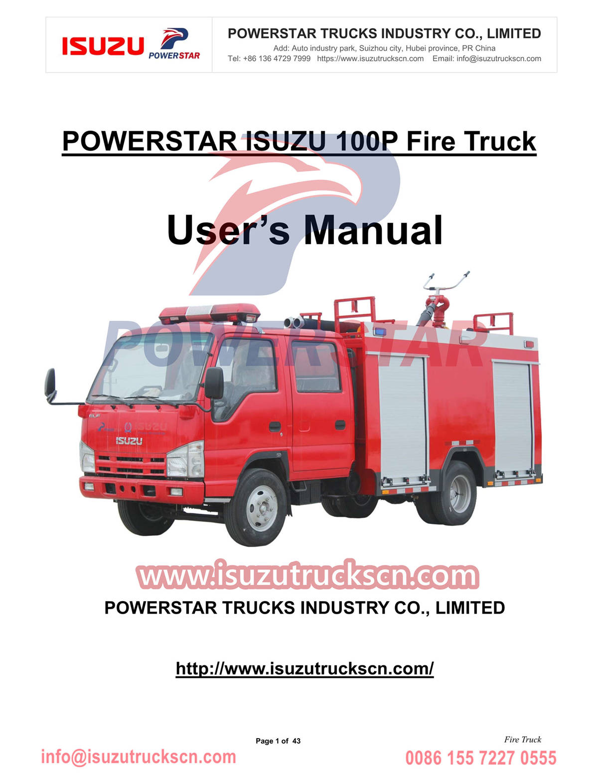 ISUZU fire tender mini ELF manuale esportazione Albania
    