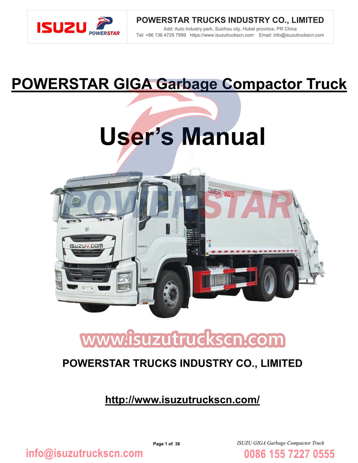 Manuale operativo del camion compattatore di rifiuti Filippine Manila Isuzu GIGA 20cbm
    