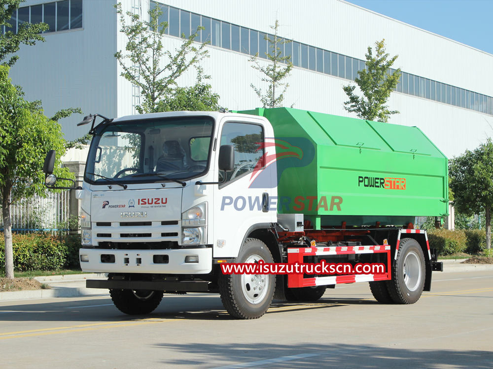 Introduzione al prodotto del camion della spazzatura con gancio di sollevamento Isuzu
    