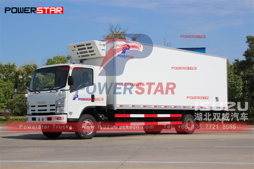 Camion frigorifero refrigerato ISUZU da 10 tonnellate con cassone da 7 metri per esportazione in Myanmar
    