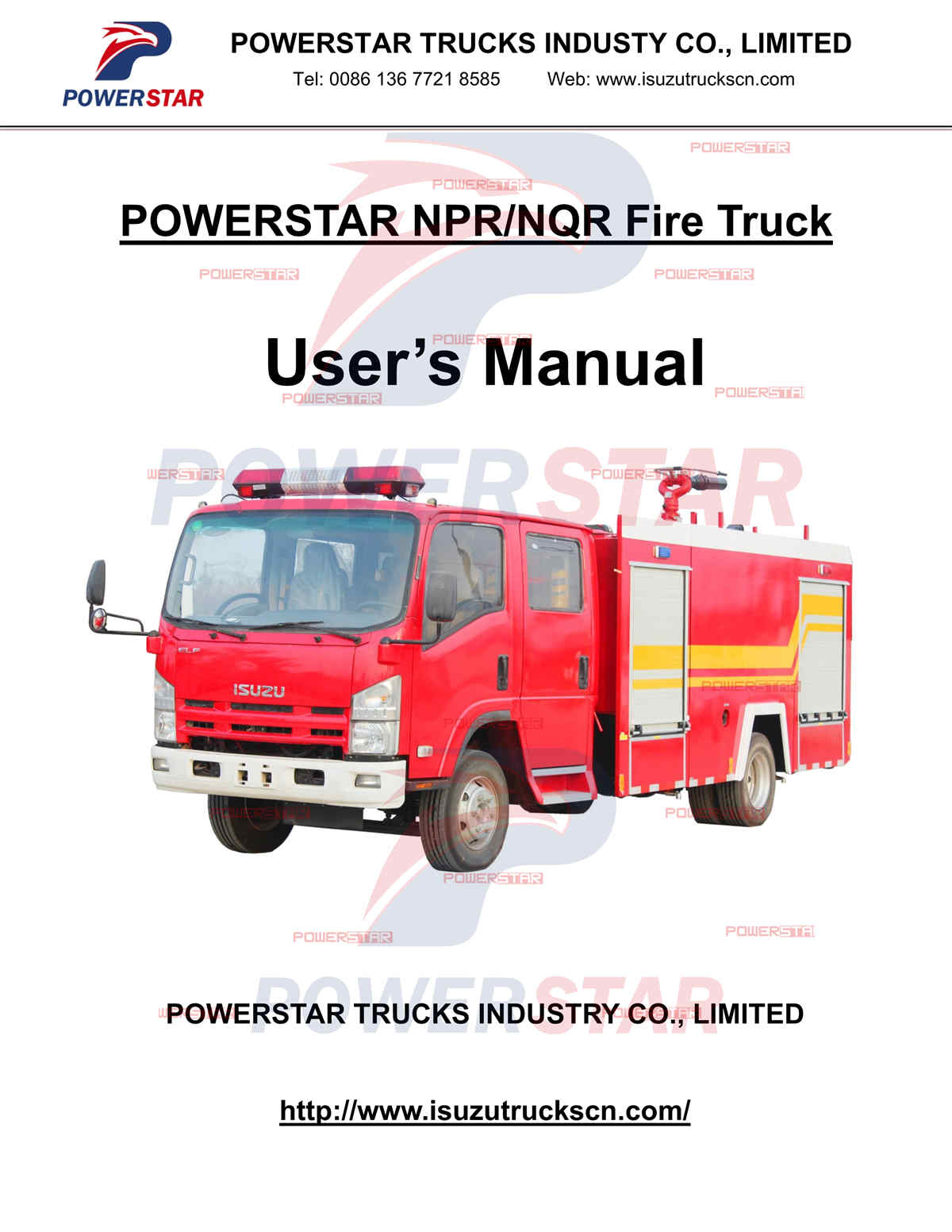 Manuale utente per camion cisterna d'acqua antincendio Sierra Leone ISUZU 700P
    