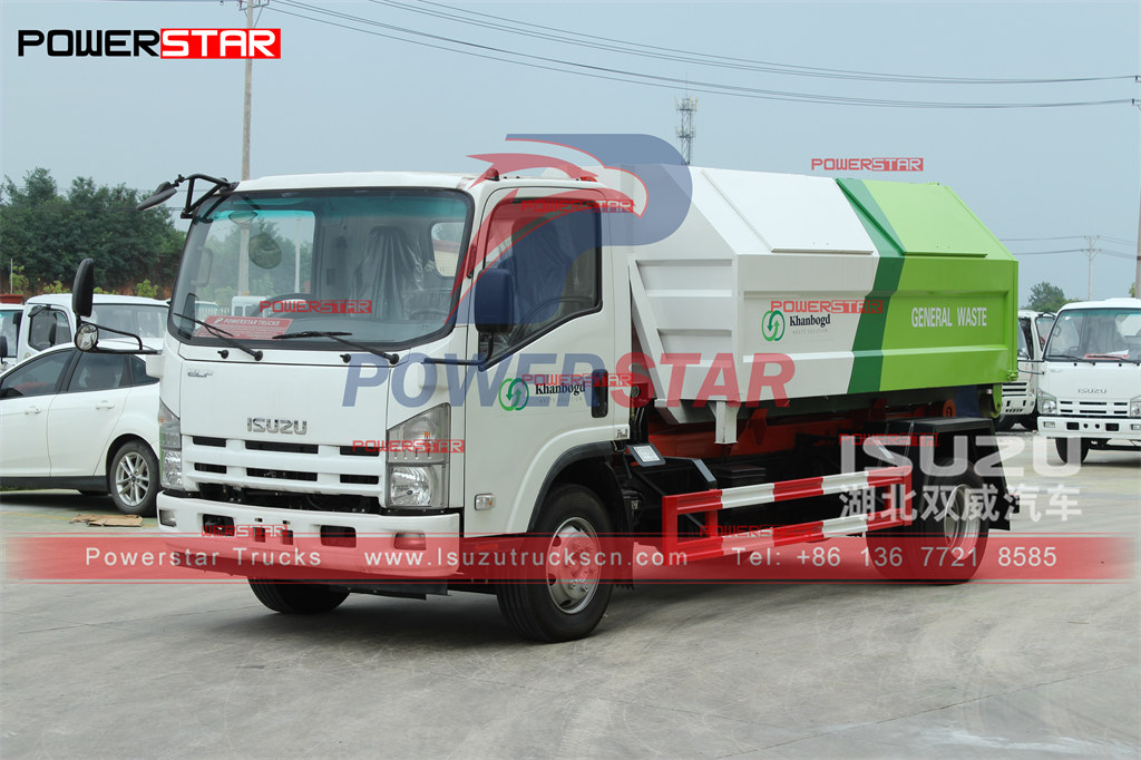 Esportazione di camion ISUZU potente con caricatore a carrello staccabile da 190 CV a 6 ruote in Mongolia
    